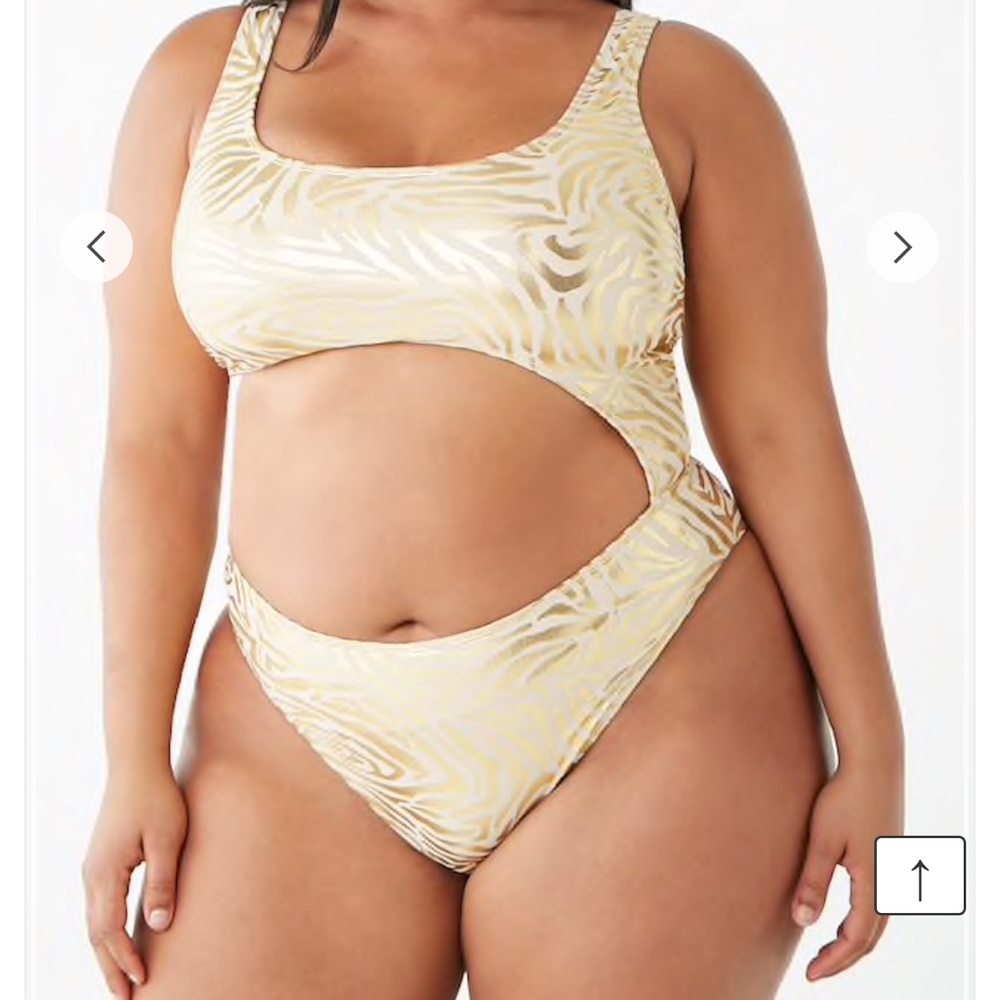 Plus Size Tiger Striped One-Piece Swimsuit